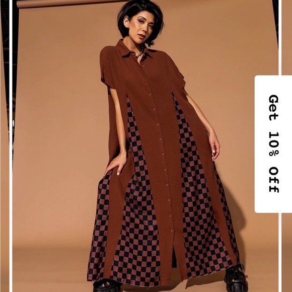 Dressed in LALA Dresses & Skirts - Dressed in LALA California Cool Oversized Maxi Dress in Brown